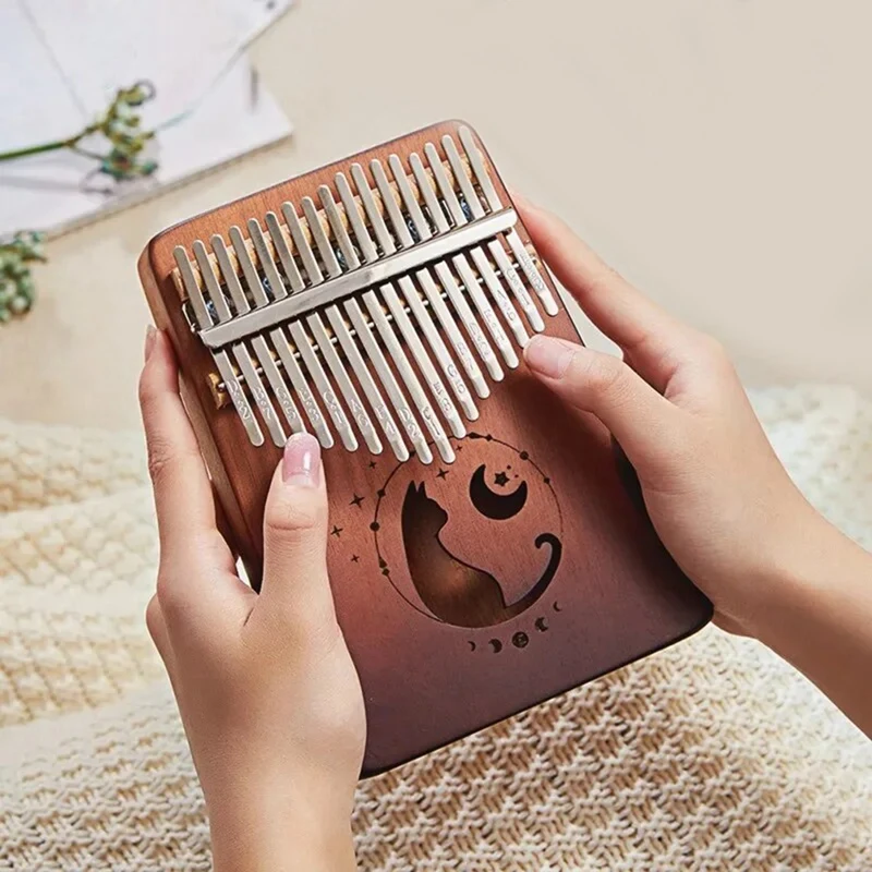 17 клавиш Kalimba Thumb Piano клавиатура из цельного дерева шпона музыкальный инструмент