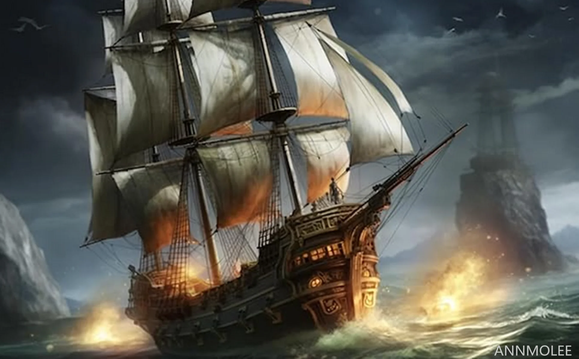 

Jigsaw Puzzles 500 Pieces for Adults Pirate Ship Caribbean Formation Wooden DIY Toys Gift for Educational Home Decoration
