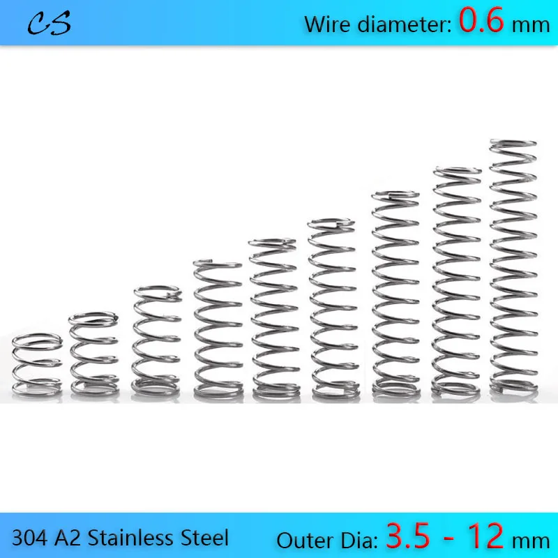 10 шт. Компрессионные пружины из нержавеющей стали 304 A2