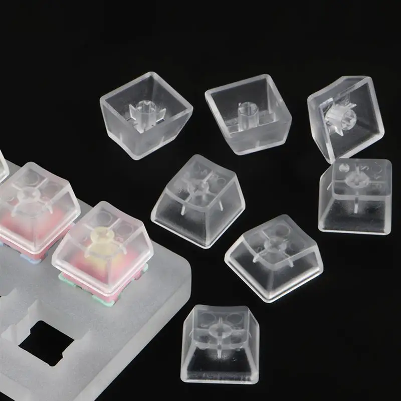 

10Pcs Transparent Keycap Mechanical Keyboard Translucent Blank No Printed Keycap