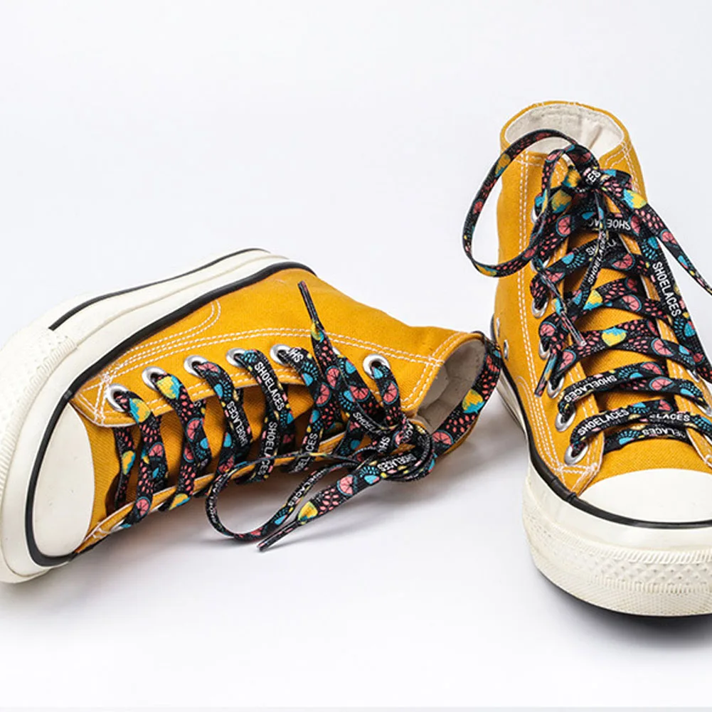 

1Pair Fruit Shoelaces For Sneakers Fabric Flat Shoe Laces Fashion Strawberry Apple Grape Shoelace Elastic Laces Shoes Strings