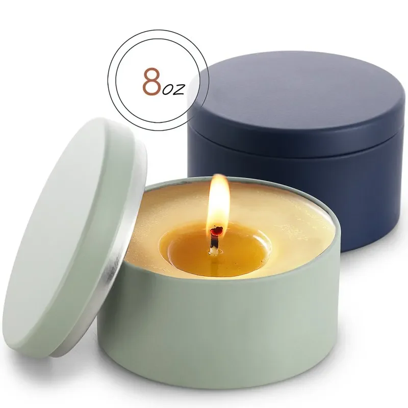 

and Durable Candle Containers 24 Pack Solid and Durable Navy and Sage DIY Candle Containers with Lids - Bulk Tin Candle Jars for