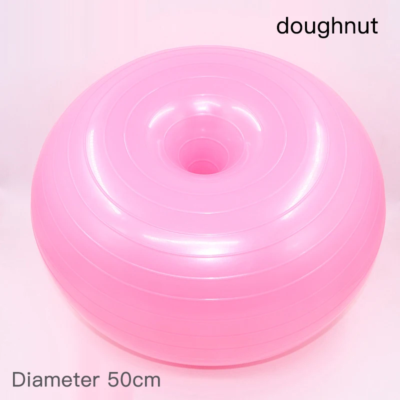 

PVC Doughnut Fitness Yoga Ball With Pump Set 50cm Pilates Fitness Gym Balance Apple Ball Yoga Hemisphere Gym Home Training