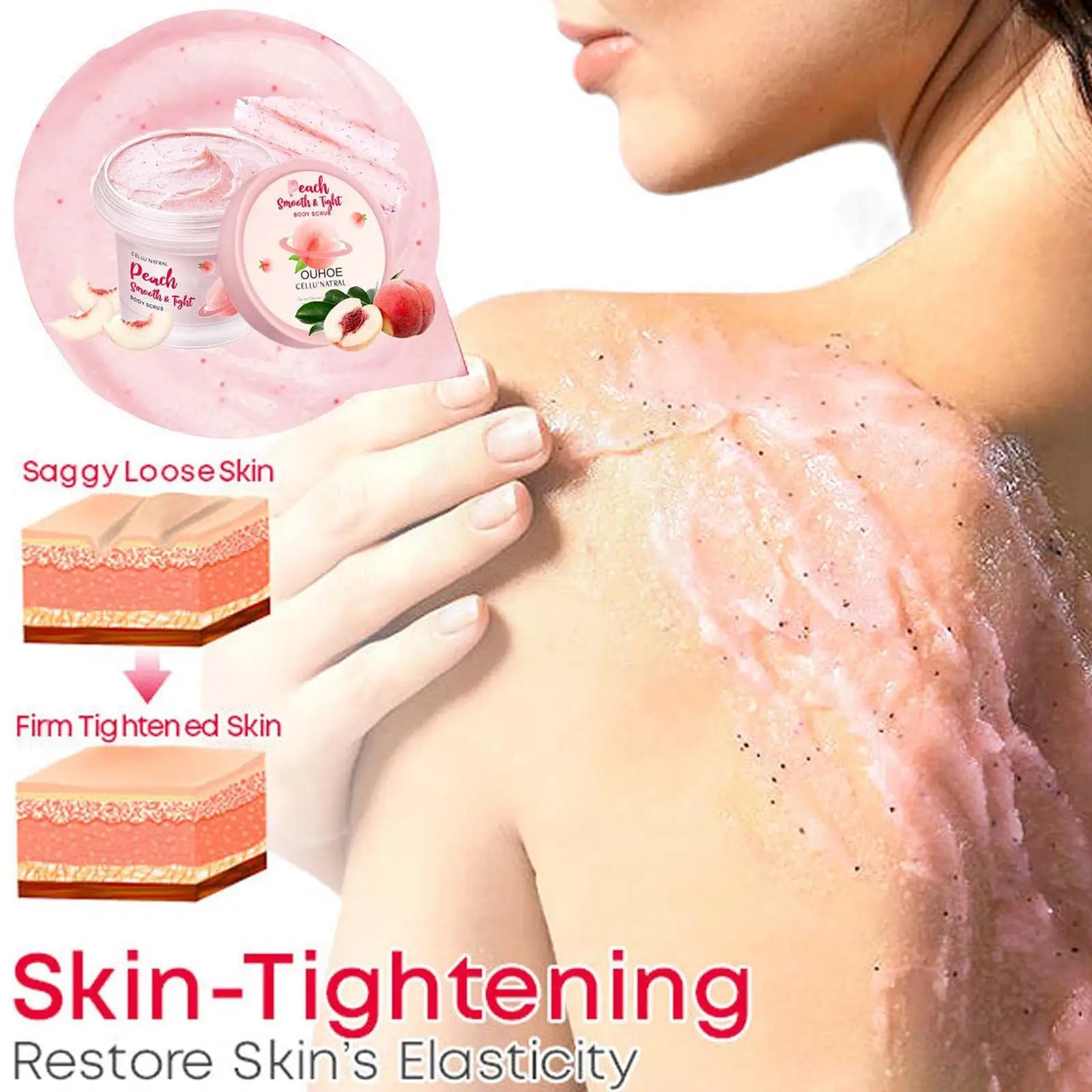 

100ml Peach Body Scrub For Increase Metabolism Shred Fat Exfoliation Moisturizing Exfoliating Clean Chicken Skin Body Care L6C6
