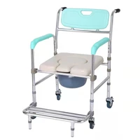multifunctional moving aid commode bath shower chair wheelchair toilet bedpan disabled people elderly sit household shifter