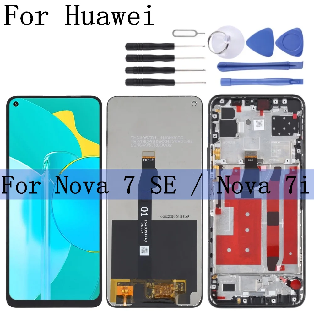 

Оригинальный ЖК-дисплей 6,4 ''6,5'' OEM для Huawei Nova 7 SE 7i CDY-AN00, оригинальный дигитайзер, полная сборка, с рамкой