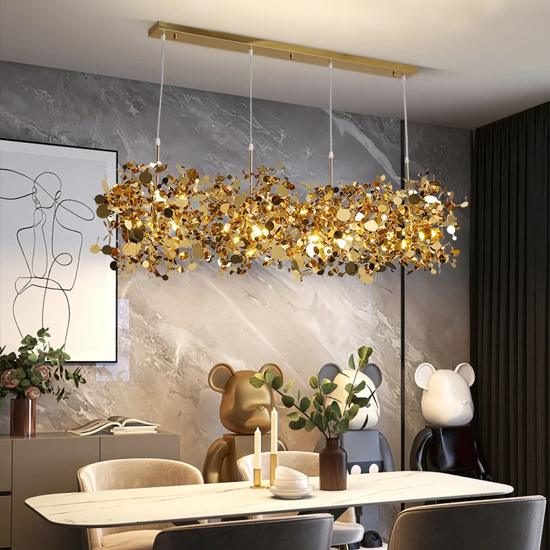 Скандинавская современная индивидуальная светодиодная люстра из нержавеющей