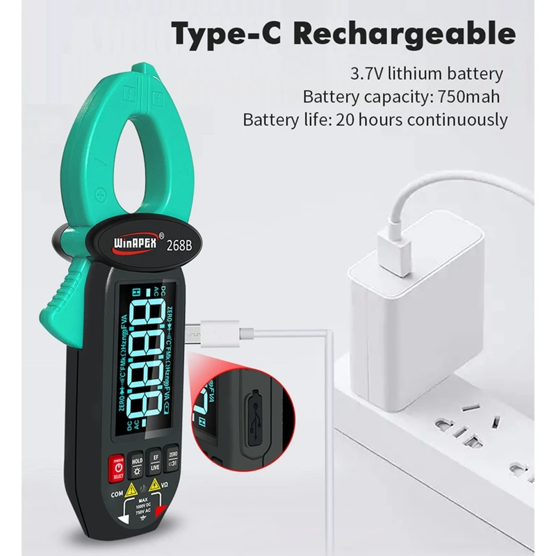 Winapex 268B умный большой экран стандартный измеритель утечки 600 мА-60 А