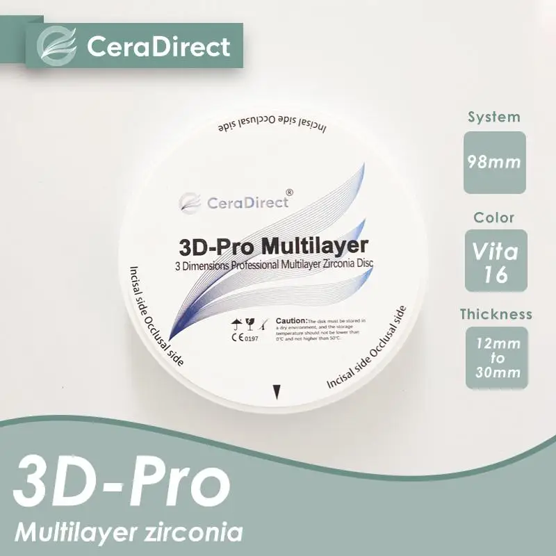 Ceradirect 3D Pro Multilayer Zirconia Open System(98mm)——for Dental Lab CAD/CAM