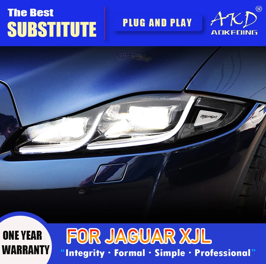 

AKD Head Lamp for Jaguar XJL LED Headlight 2011-2019 Headlights XJ XF XE DRL Turn Signal High Beam Angel Eye Projector Lens