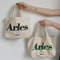 2022 canvas hand bag for women letter printed ins casual tote bag cotton reusable cloth shopping beach bags versatile cloth bag