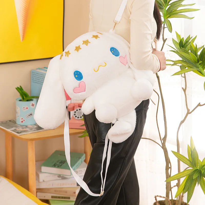 

Super Cute Sanrio Cartoon Anime Plush Stuffed Bag Kawaii Hello Kitty Kuromi My Melody Cinnamoroll Shape Backpack about 30cm