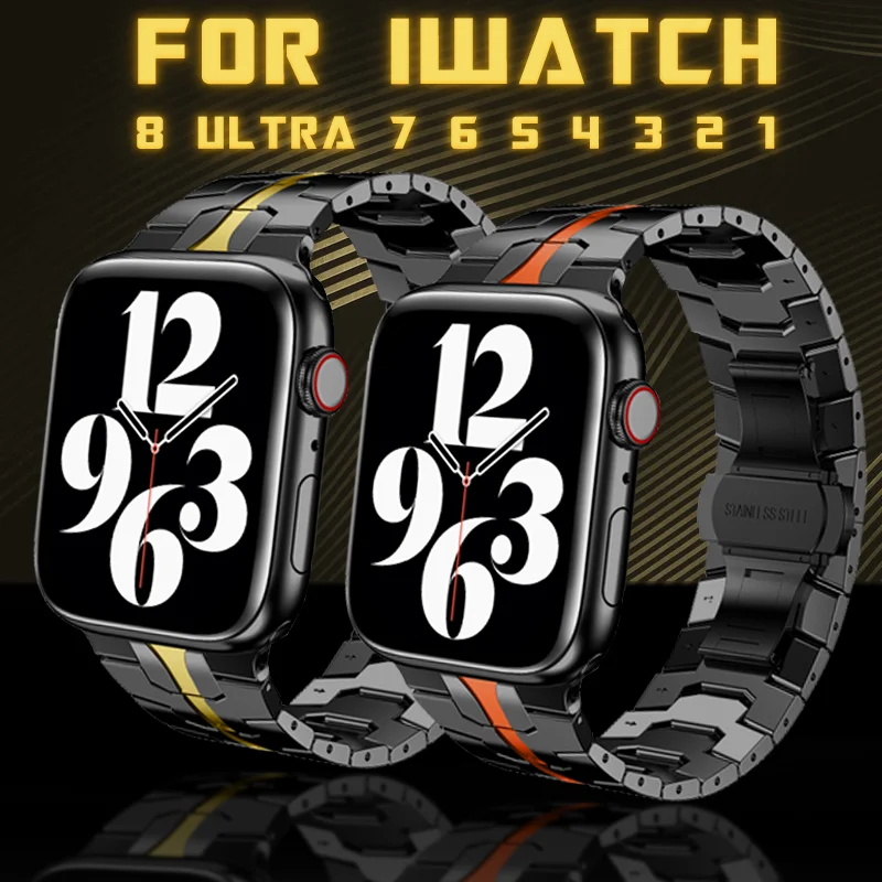 

Stainless Steel Strap for Apple Watch Band Ultra 8 7 6 5 4 3 2 for IWatch 49mm 45mm 44 42 40 38mm Metal Bracelet DIY Accessories