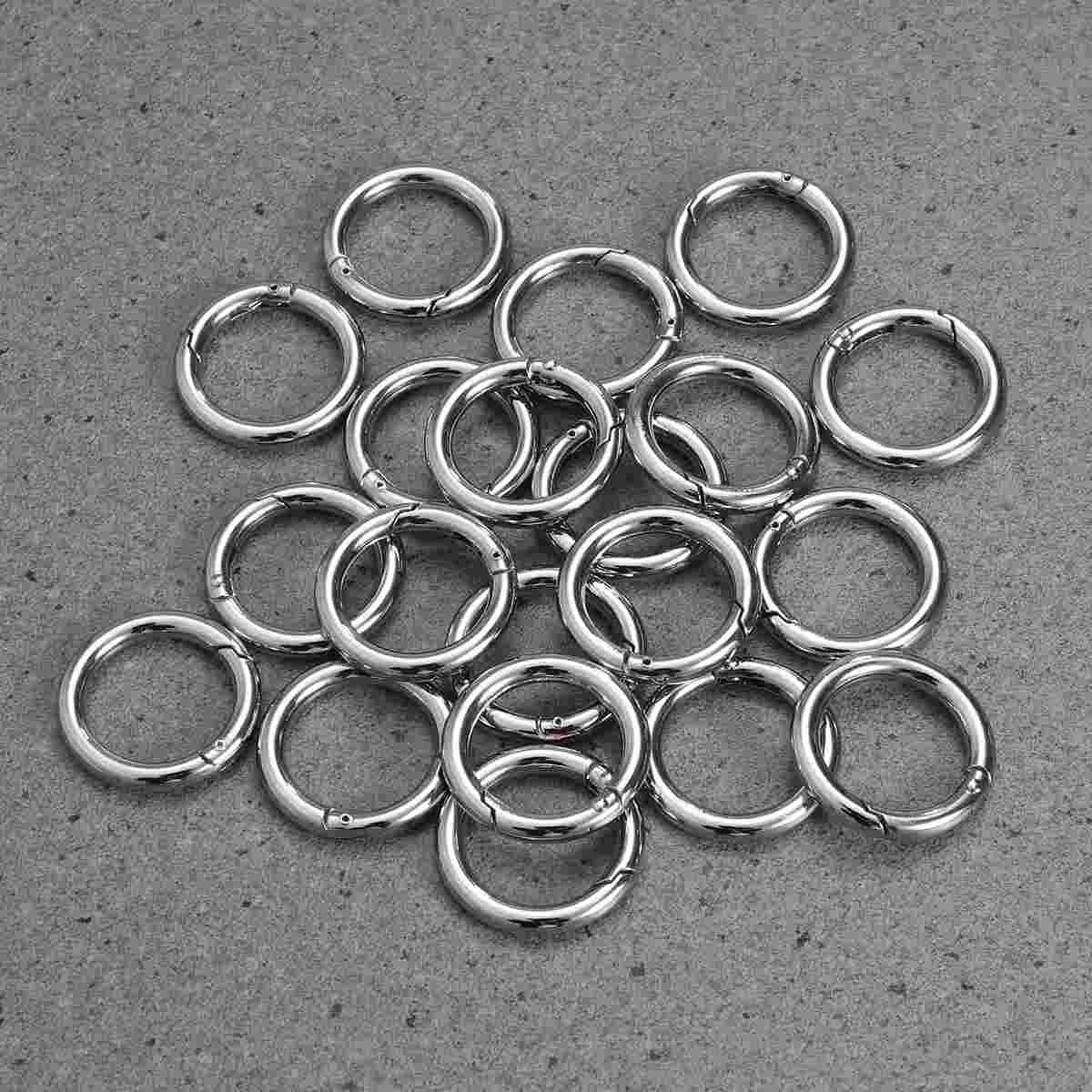 

20 Pcs Zinc Alloy Open Jump Rings Split Key Ring Polished Plated Spring Rings Jewelry Making Findings 40x28MM (Silver)