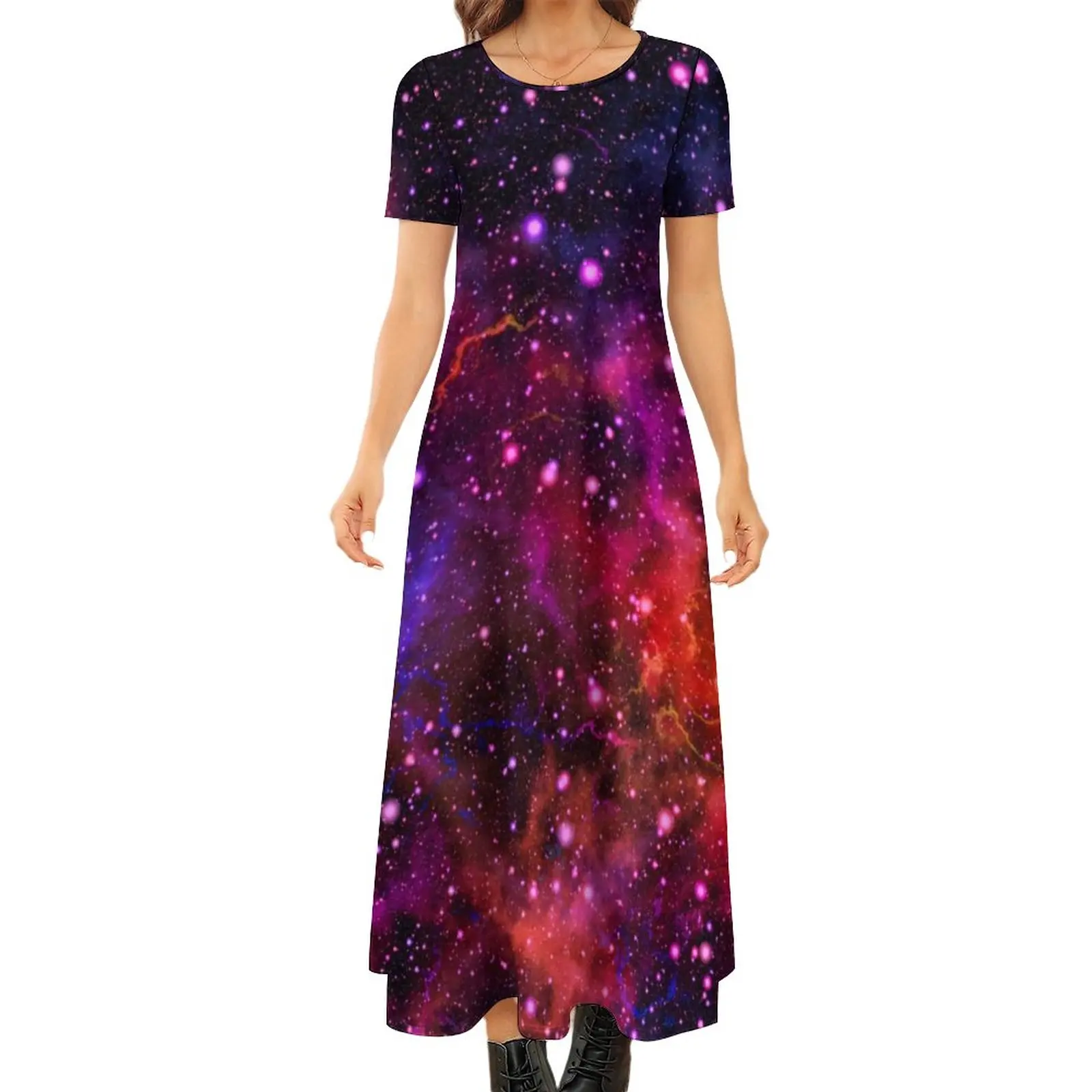 

Nebula Galaxy Sky Dress Stars Space Design Street Style Boho Beach Long Dresses Woman Elegant Maxi Dress Birthday Present