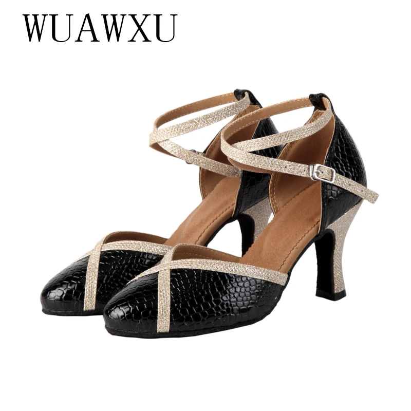 Новинка черные танцевальные туфли NATASHA сменные текущие женские для взрослых