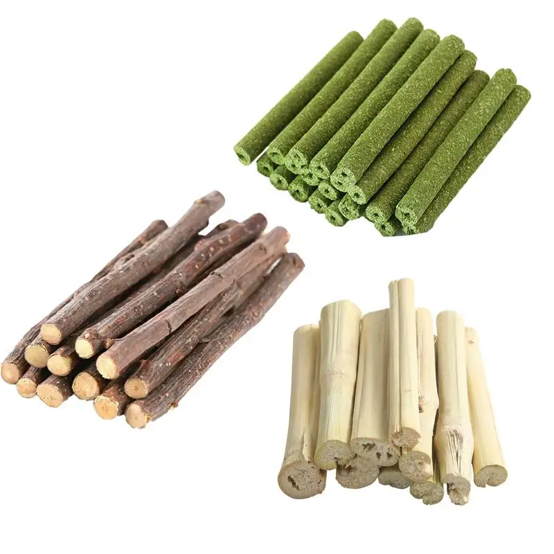 

100/200g Dry Branch Pet Molar Sticks Hamster Gnawing Sweet Bamboo Golden Bear Rabbit Grass Stick Snack Molar Stick