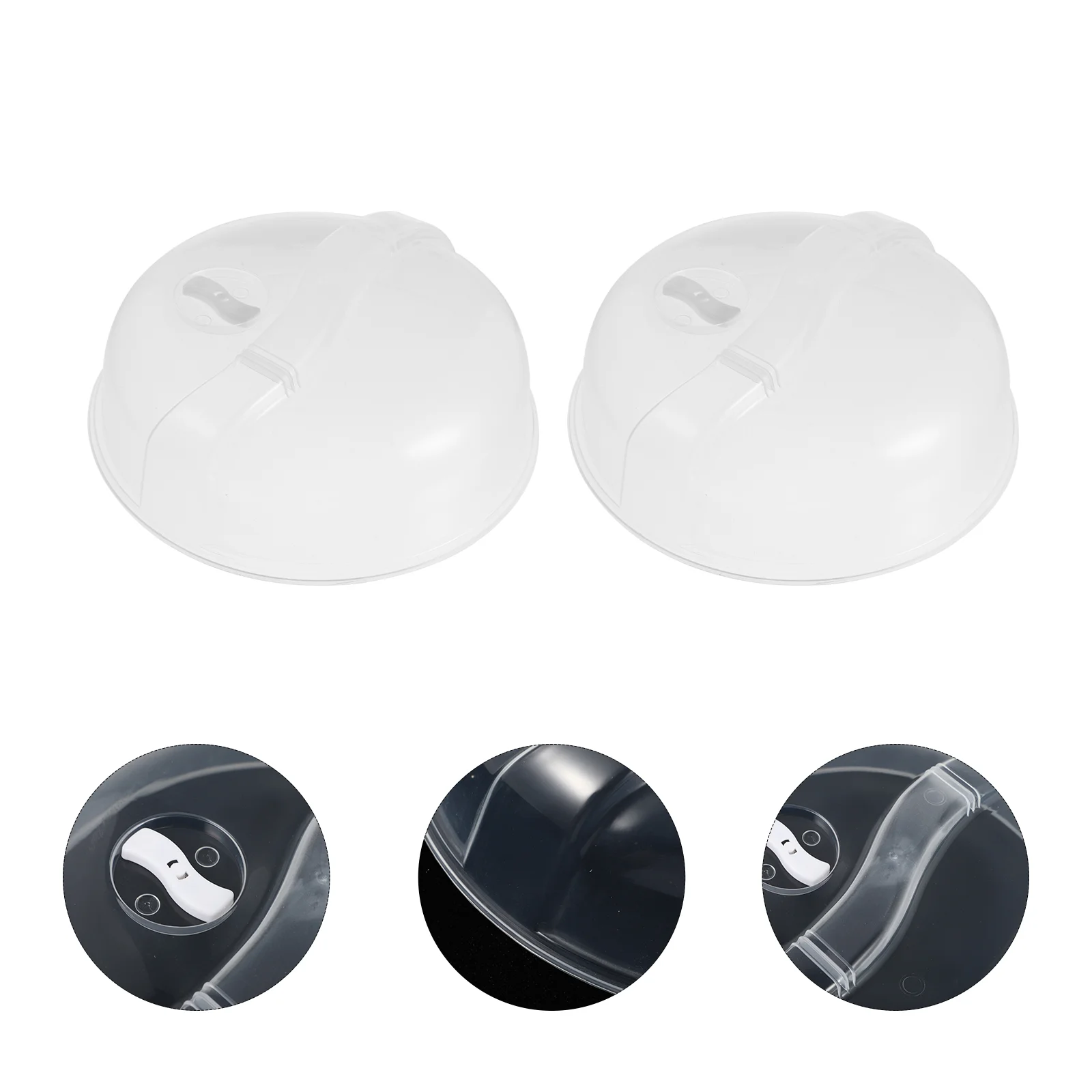 

2pcs 26X26CM Cover Dome Microwave Plate Cover Oil- proof Splatter Cover Screen Protector Fly Cake Cover Display Dome Cloche for