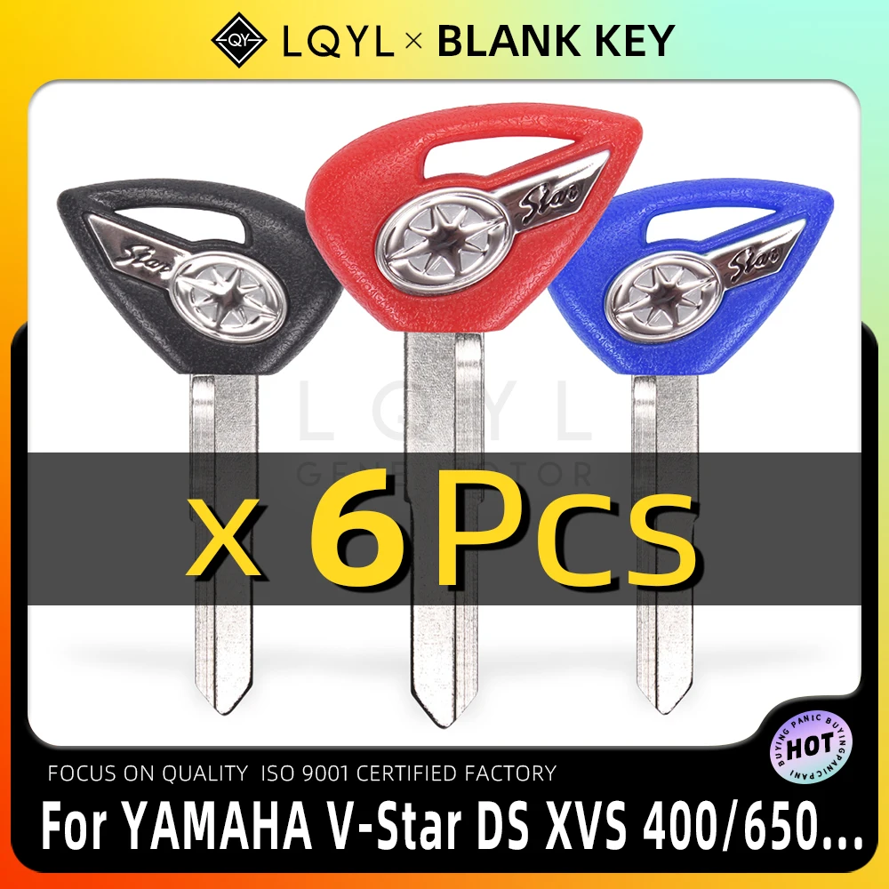 6 Pz Nuova Chiave Vuota Sostituire Chiavi Non Tagliate Per Yamaha Dragstar V-Star Ds400 Ds650 Ds1100 Xvs400 Xvs650 Xv1900 Xvs1300 Xvs950 Xv1700