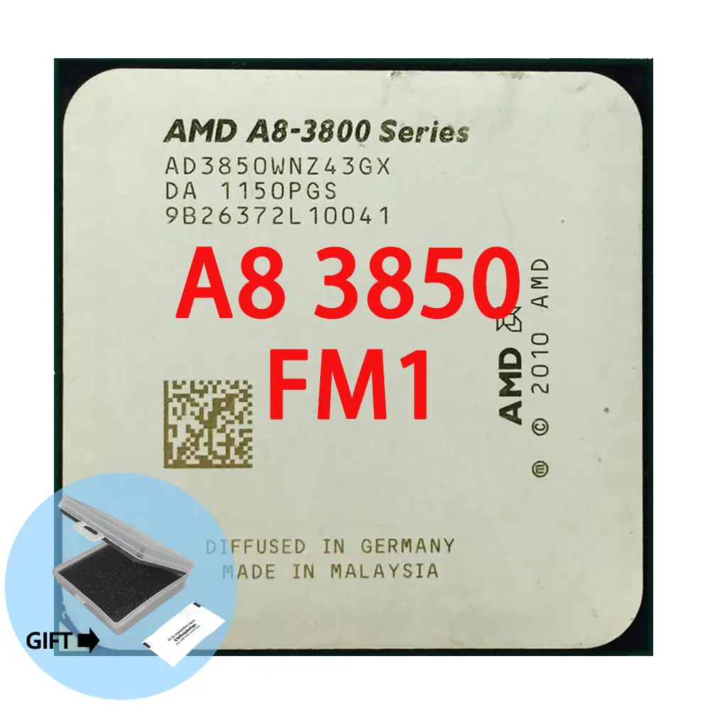 AMD A8-series A8 3850 2,9 GHz четырехъядерный процессор AD3850WNZ43GX разъем FM1 AMD A8-series A8 3850 2,9 GHz четырехъядерный процессор AD3850WNZ43GX разъем FM1