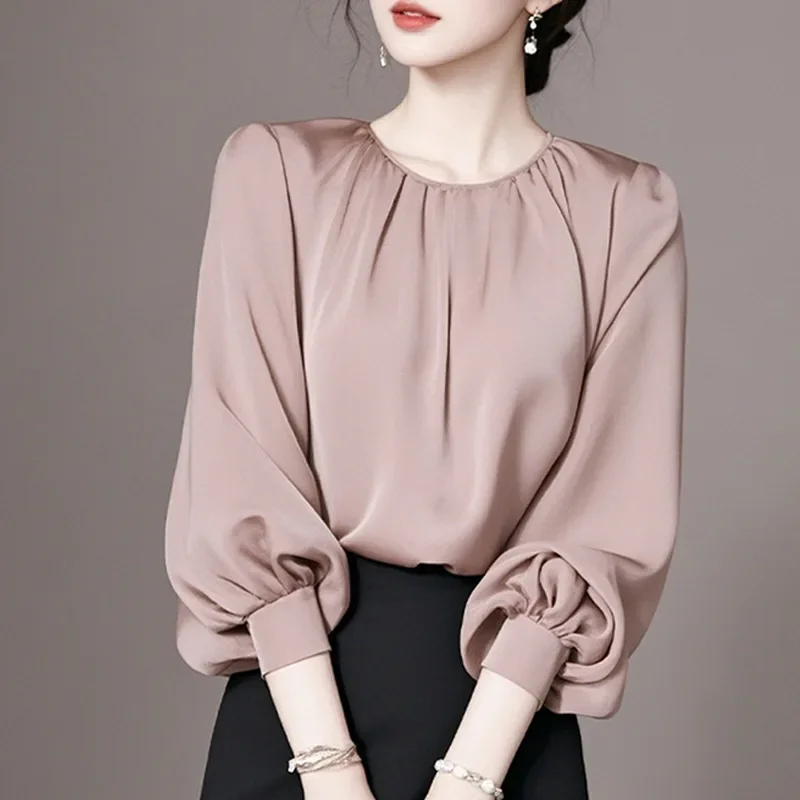 Элегантный розовый топ с длинными рукавами для женщин стильная французская ниша