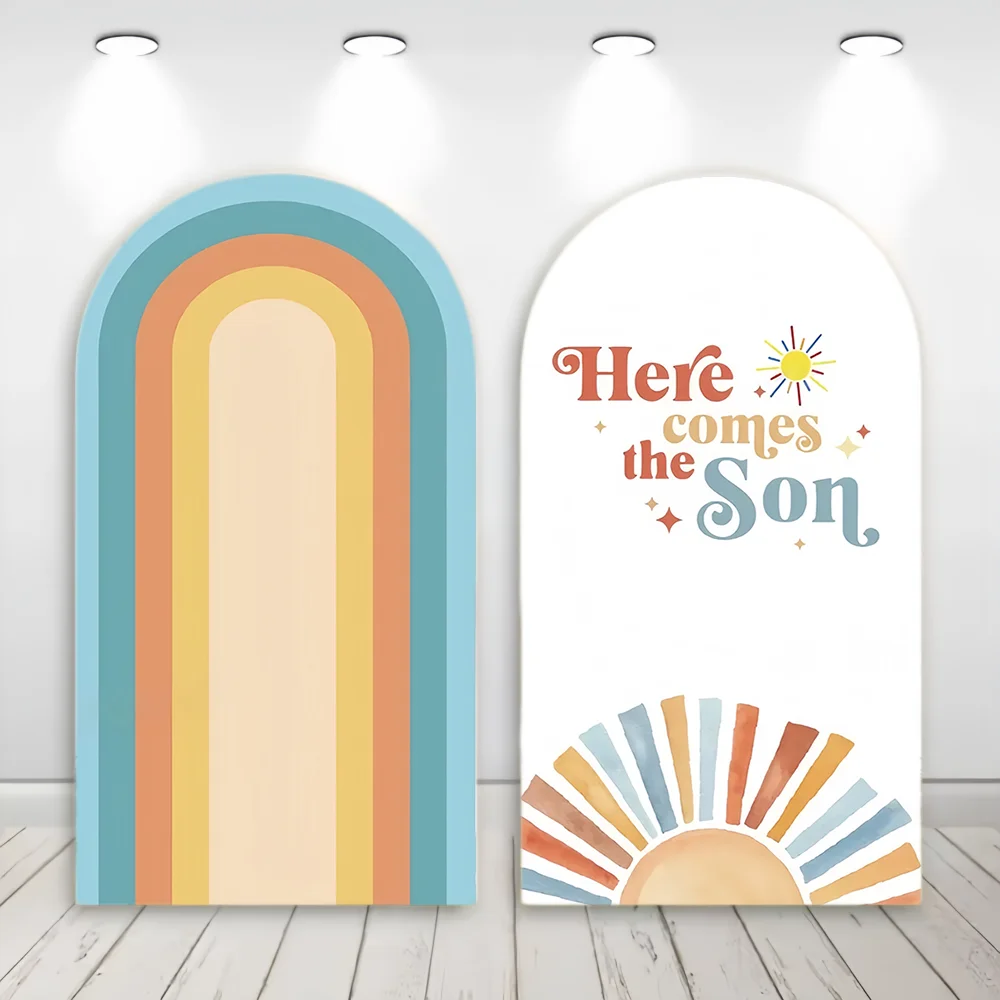 Фото Двусторонний фон-арка Custom Sun Groovy Chiara для детского дня рождения и вечеринки в честь рождения ребенка, декор для фотозоны №1