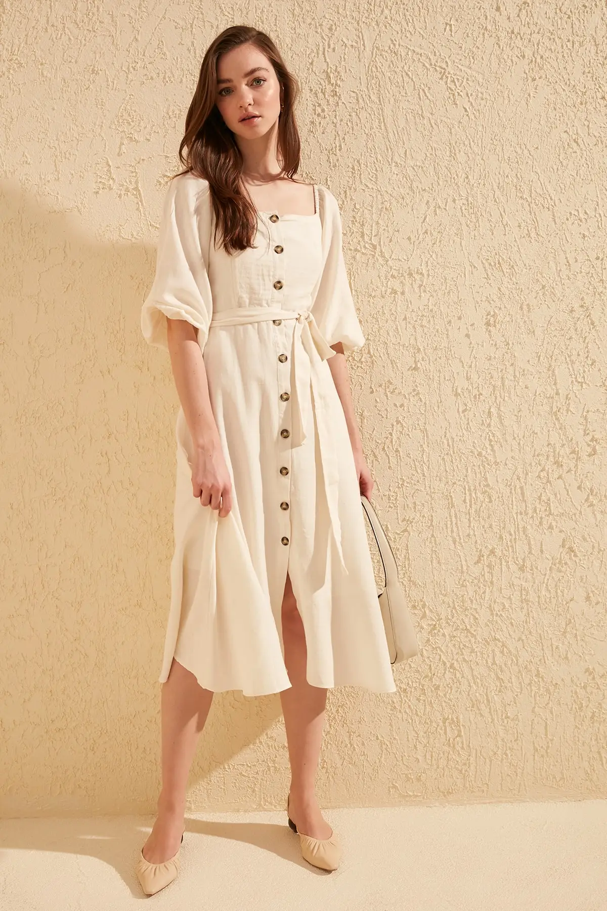 Трендовое платье с поясом TWOSS19IE0009 | Женская одежда