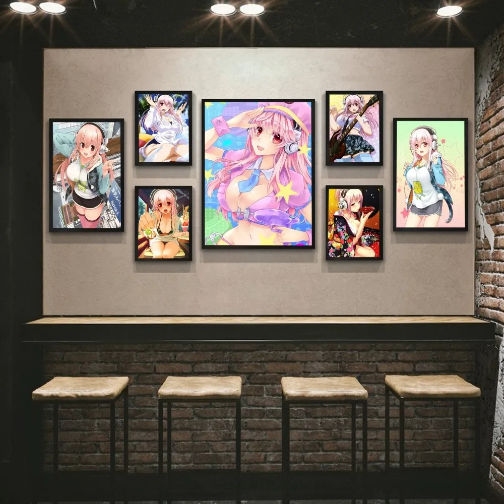 Плакат с аниме Super Sonico высококачественная цифровая печать на синтезированной