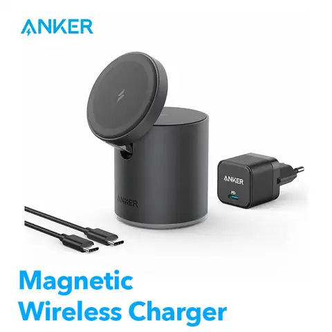 Anker 623 магнитное Беспроводное зарядное устройство (MagGo) 2-в-1, совместимое с чехлом Magsafe для iPhone 13/12 серии для AirPods Pro