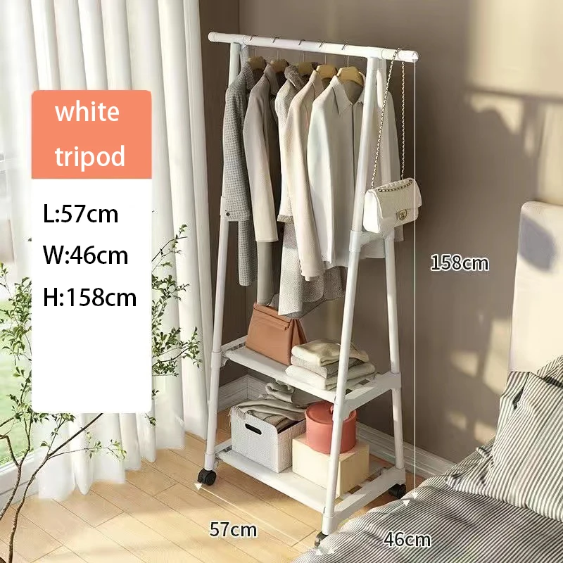 Floor Clothes Rack Standing Hangers Wooden Hanger for Clothes Coat Rack Wall Bags Living Room Cabinets Racks Shelves Clothing