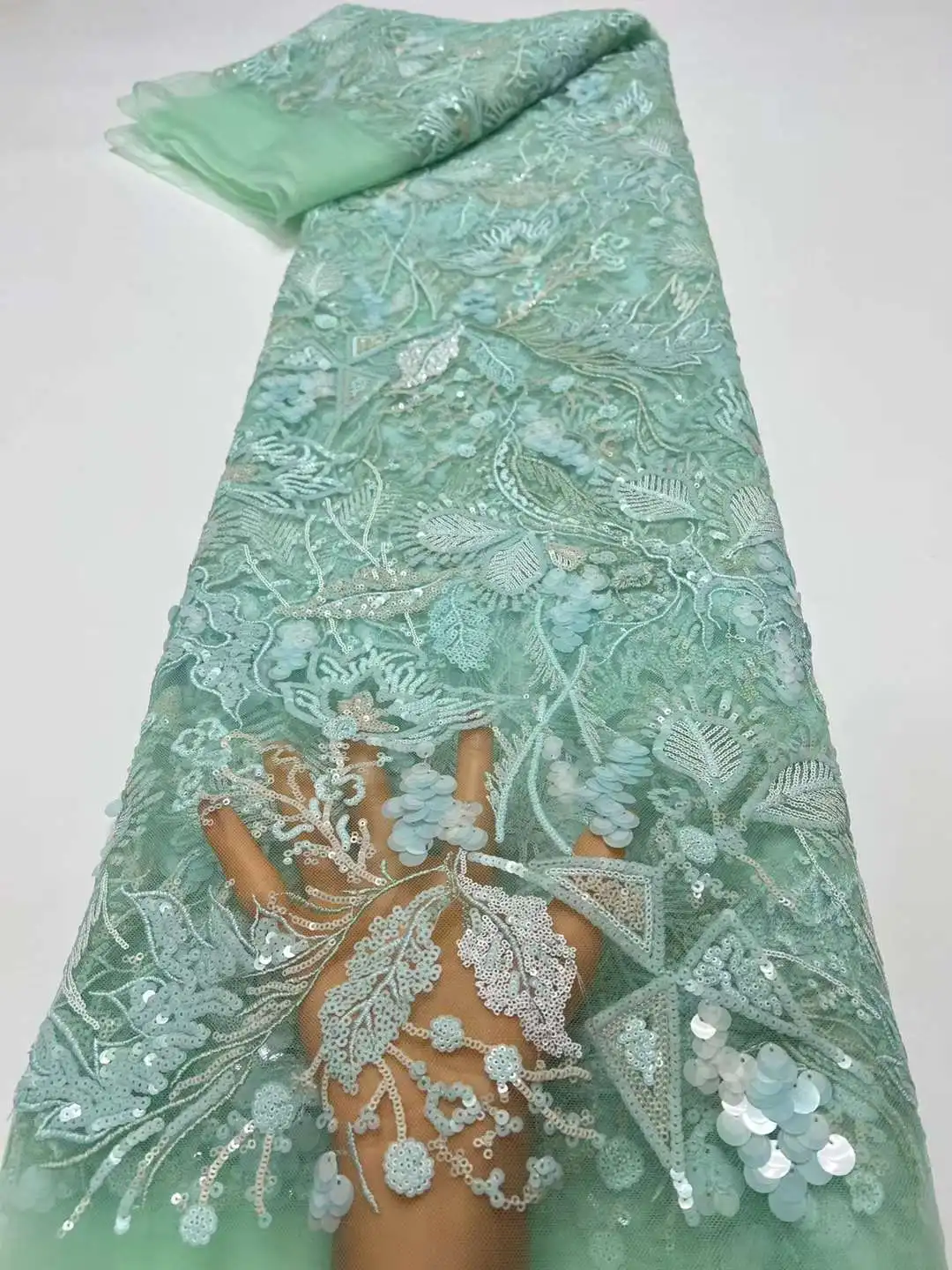 Африканская кружевная ткань 2024 блесток вышивка в нигерийском стиле для невесты