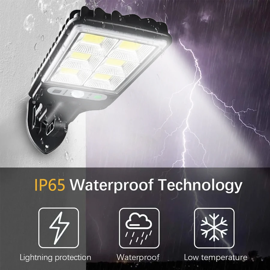 108cob Внешняя Лампа На Солнечной Энергии С Датчиком Движения Настенный Светильник