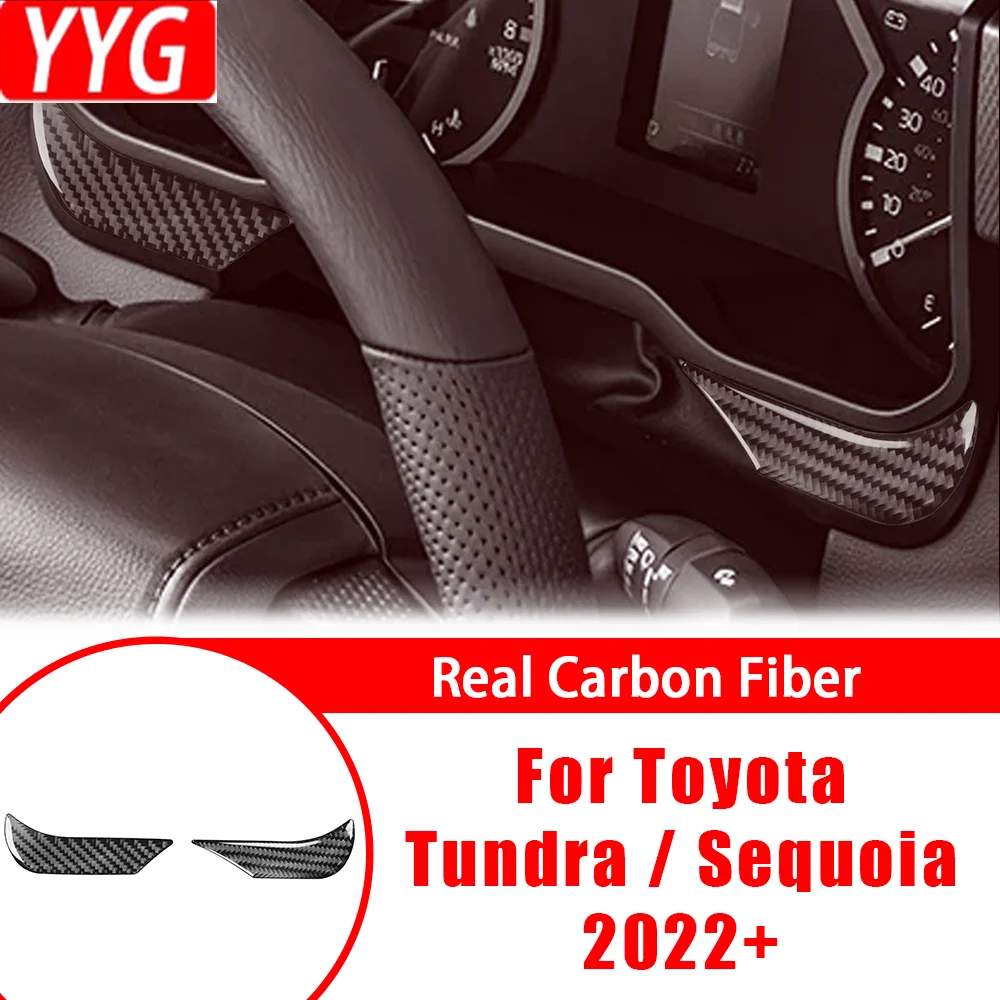 Фото Накладка на приборную панель из карбона для Toyota Tundra Sequoia 2022+ (модифицированная наклейка, аксессуар для интерьера автомобиля) №2