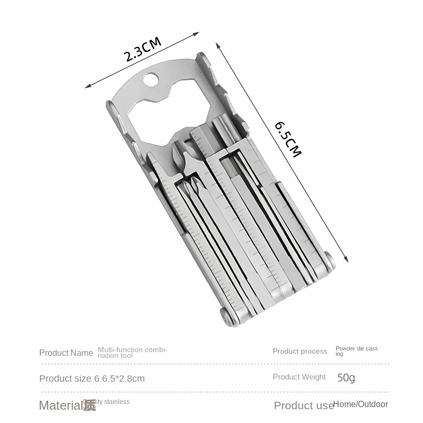 

Складной многофункциональный инструмент 13-в-1 из нержавеющей стали