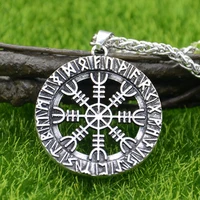 nostalgia viking runes jewelry compass pendant norse amulet talisman vintage necklace men
