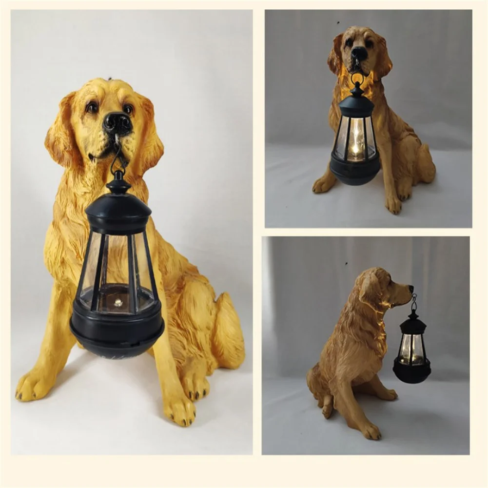 

Antique Home Decor Resin Crafts Creative Simulation Dog Hanging Lamp Statue Garden Balcony Porch Abstract Sculpture Decoration