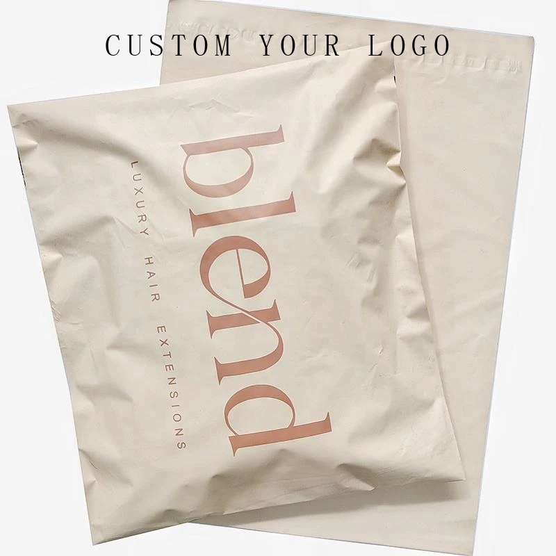 Custom logo mailer bags biodegradable beige matte poly mailer bag poly mailers shipping bags