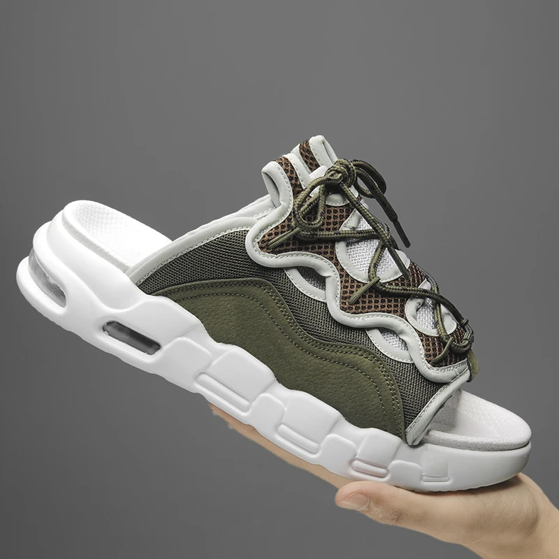 

Мужские сандалии для дома и улицы, Пляжная дизайнерская Нескользящая удобная обувь, Повседневные тапочки