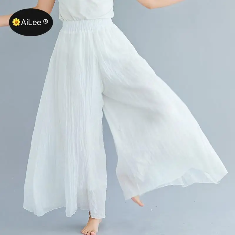 

100% Linen Spring Summer Vintage Skirts Womens Elastic High Waist Vintage Skirt Long Pleated Soft Skirt Female Jupe Longue