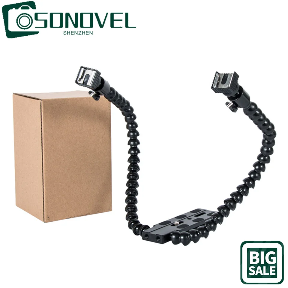 

Double Lamp Bracket SLR Camera Bracket Compatible with Double Flying Swallow Flash Bracket Double Head Flash Holder