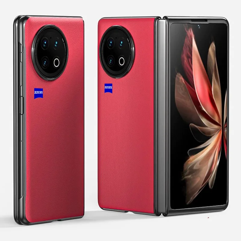 Genuine Leather Vivo X Fold2 Case PC Ultra Thin Full Protective Cover Case For Vivo X Fold 2 Fold2 Mobile Phone