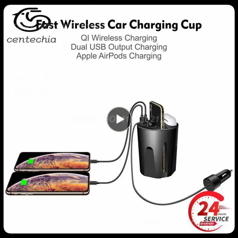 

Car Charger Dc12v/5a Portable Car Charging Cup 15w Practical Wireless Charging Holder Car Supplies Car Fast Chargers Durable