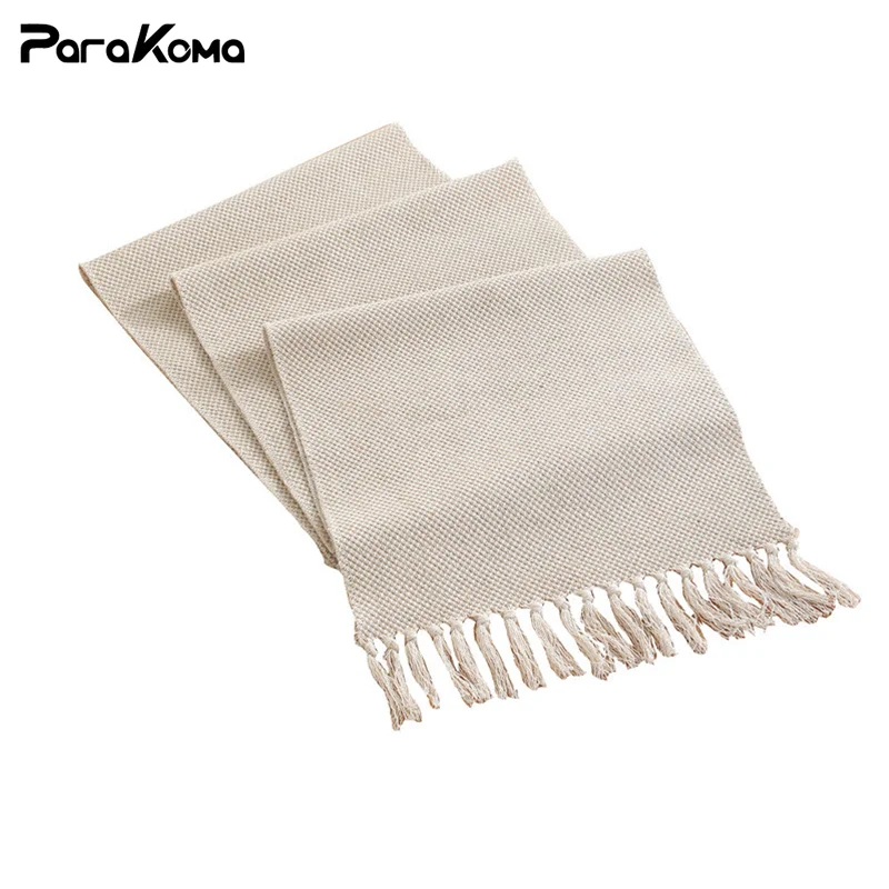 

Macrame Table Runners Tablecloth Placemat Cotton Linen Table Runner with Tassel for Wedding Rustic Home Dining Table Decor