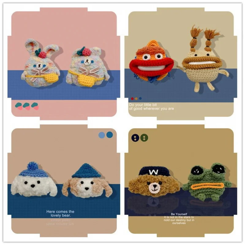 Мультяшная плюшевая вязаная мягкая шумоподавляющая 3ProBluetooth-гарнитура защитная