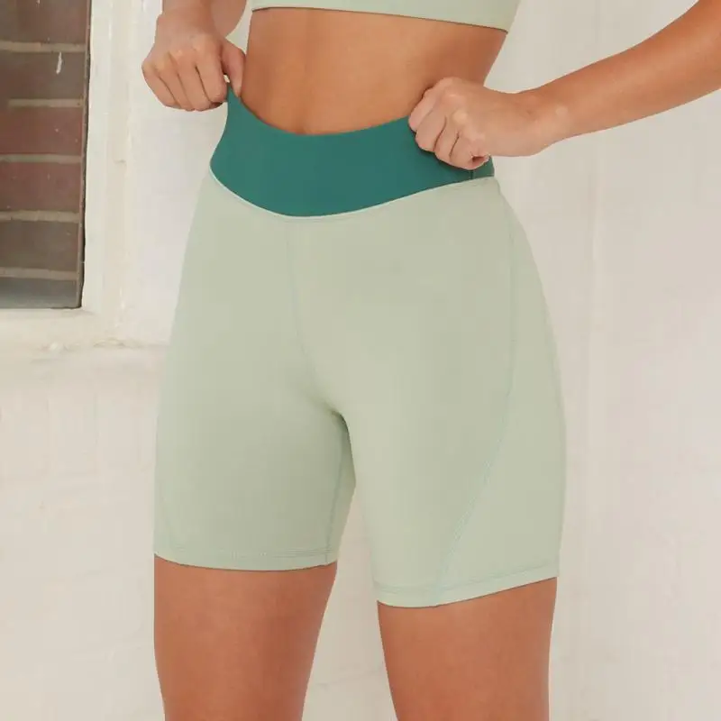 Fitness Shorts Seamless High Waist Leggings Workout Shorts Breathable Female Tight Cycling Shorts Yoga Shorts Three-quarter Pant