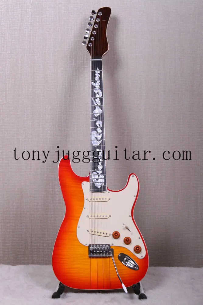 

Custom Shop LTD 1984, электрическая гитара Stevie Ray Воган и Билли Гиб SRV 001, Мильтон вишня Sunburst, подходящая к книге, вьющийся клен