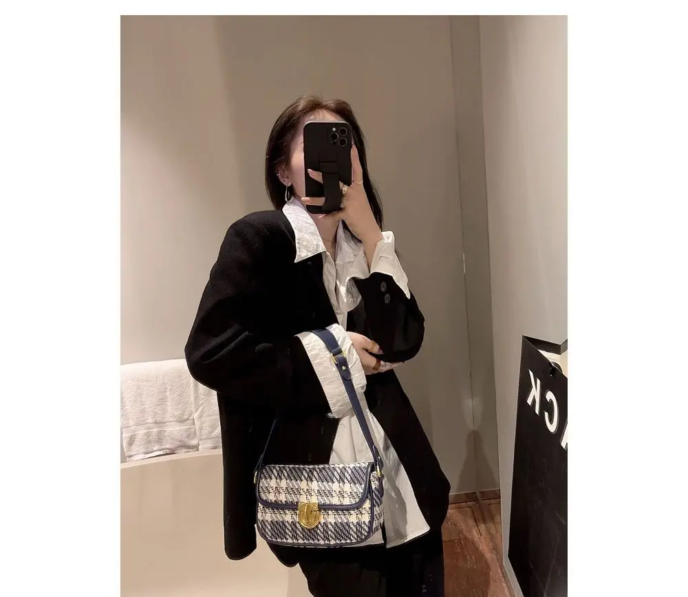 

Versatile Underarm Bag Fashion Plaid Shoulder Crossbody Bag