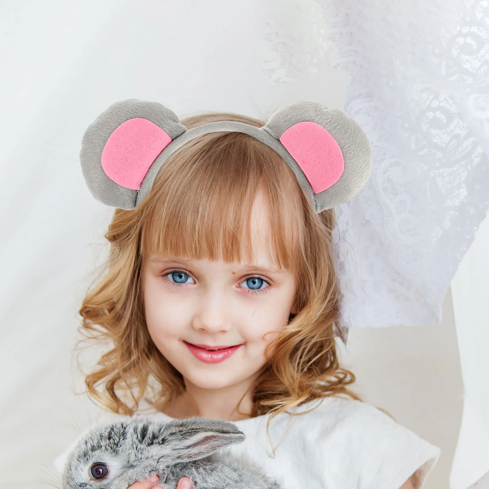 

2 Pcs Mouse Ear Party Headdress Hair Hoop Cosplay Girl Stuffed Animals Headgear