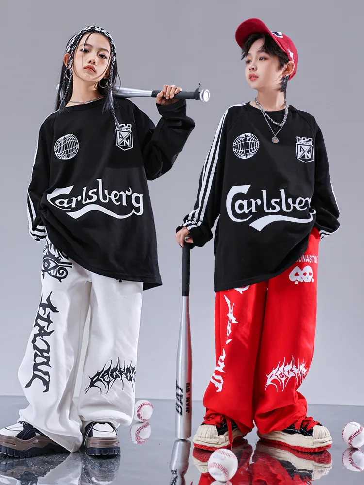 Детская одежда в стиле хип-хоп белые топы уличная красные тактические