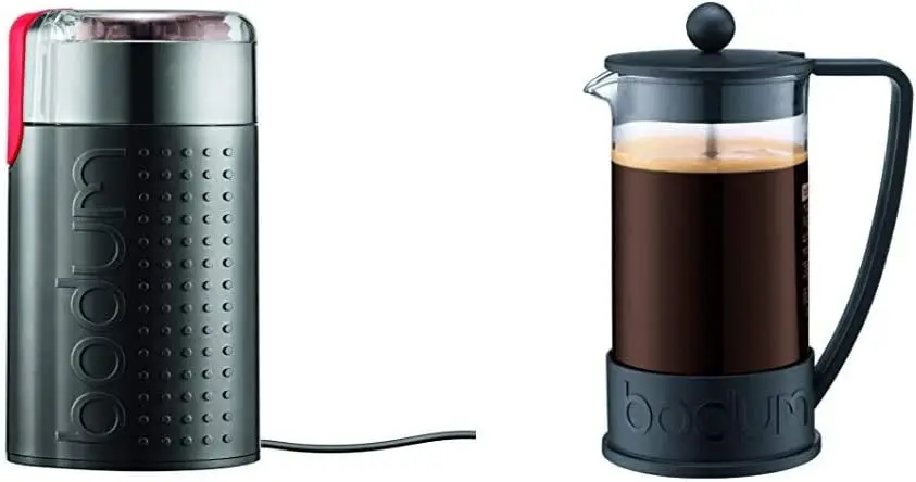 

Кофемолка с лезвием для бистро, электрическая кофемолка с лезвием, черная и бразильская кофеварка для французского пресса, 34 унции, Черная